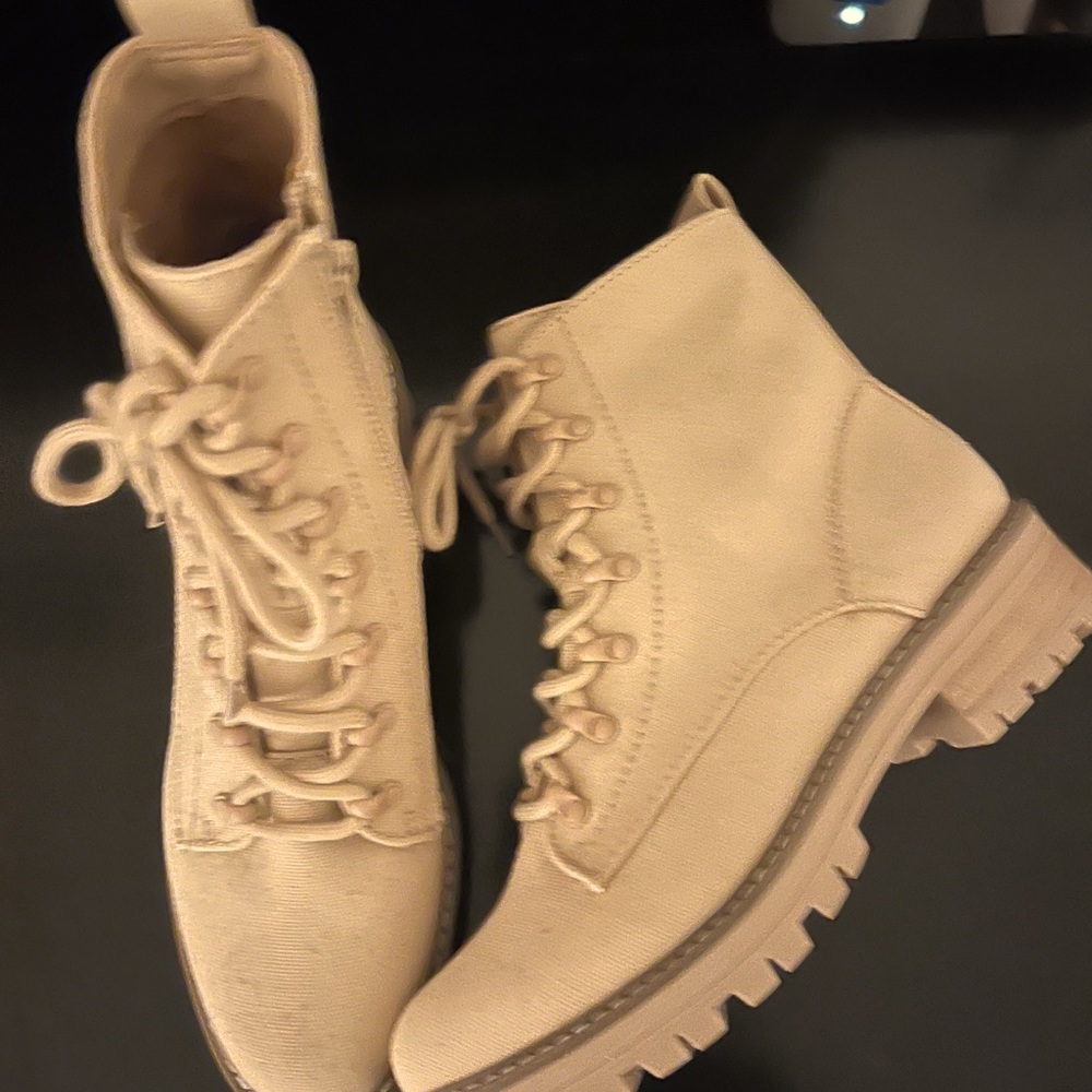 Universal Thread Combat Boot In Tan Canvas - image 3